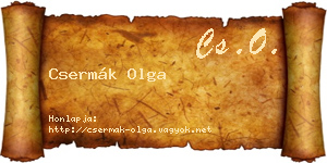 Csermák Olga névjegykártya